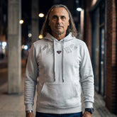 Hoodie Icon 2 – Noir & Gris Badge