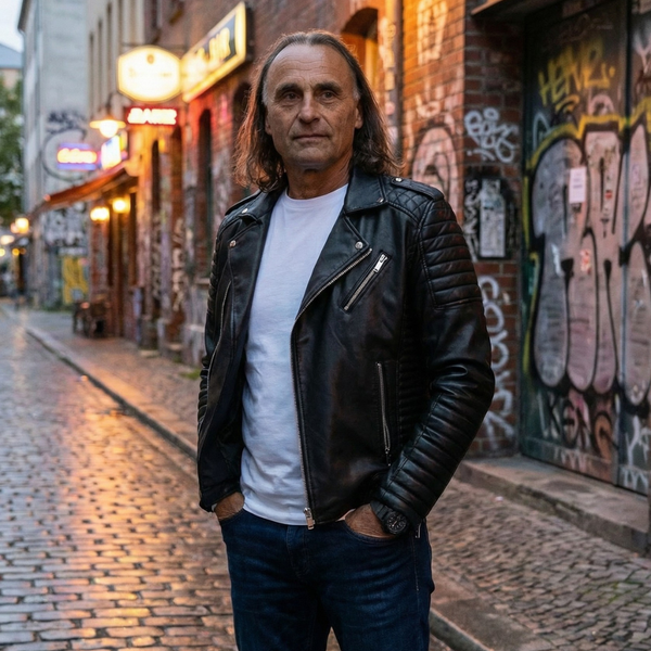 Lederjacke Prestige Homme – Biker-Style