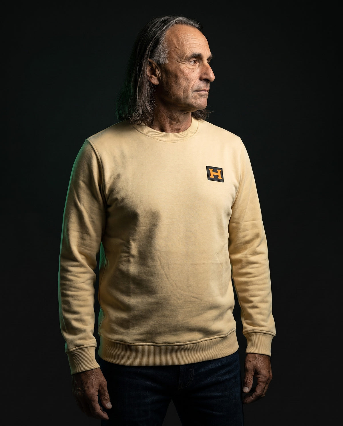 Herone Milano Pullover - Sigillo in Beige, Vorderseite mit H-Patch