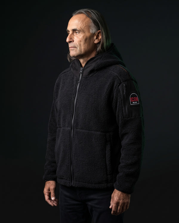 Icon Milano Jacke - Orsetto in Schwarz