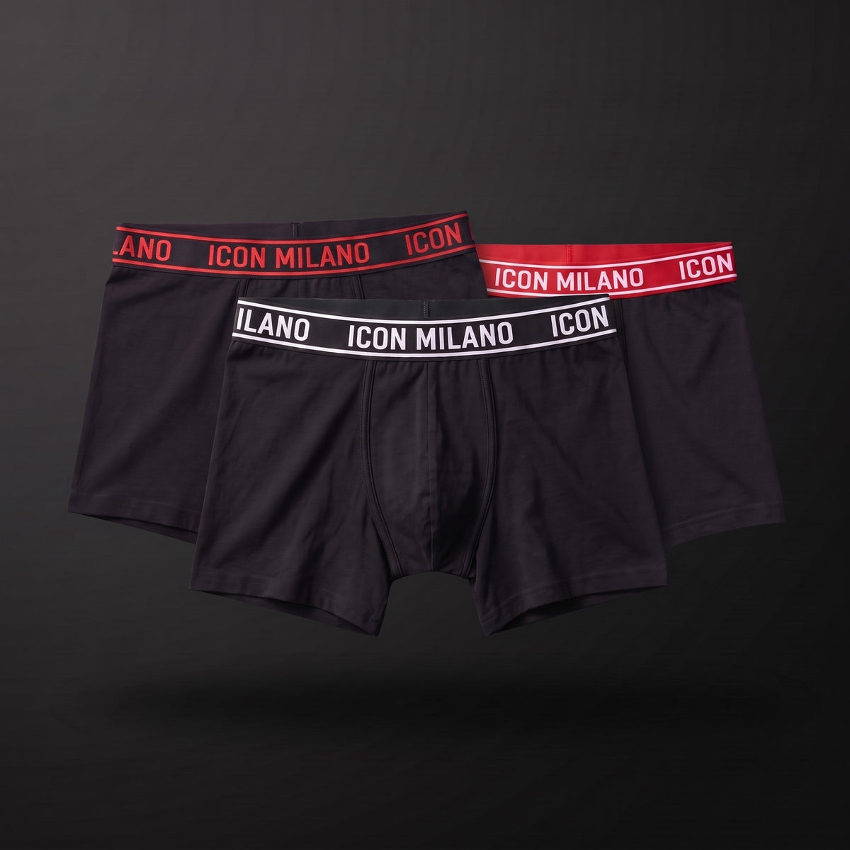 Icon Milano Boxershorts 6er-Pack Tricolore, alle drei Bundfarben