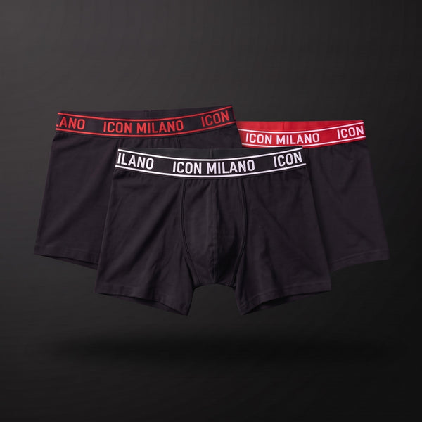 Icon Milano Boxershorts 6er-Pack Tricolore, alle drei Bundfarben