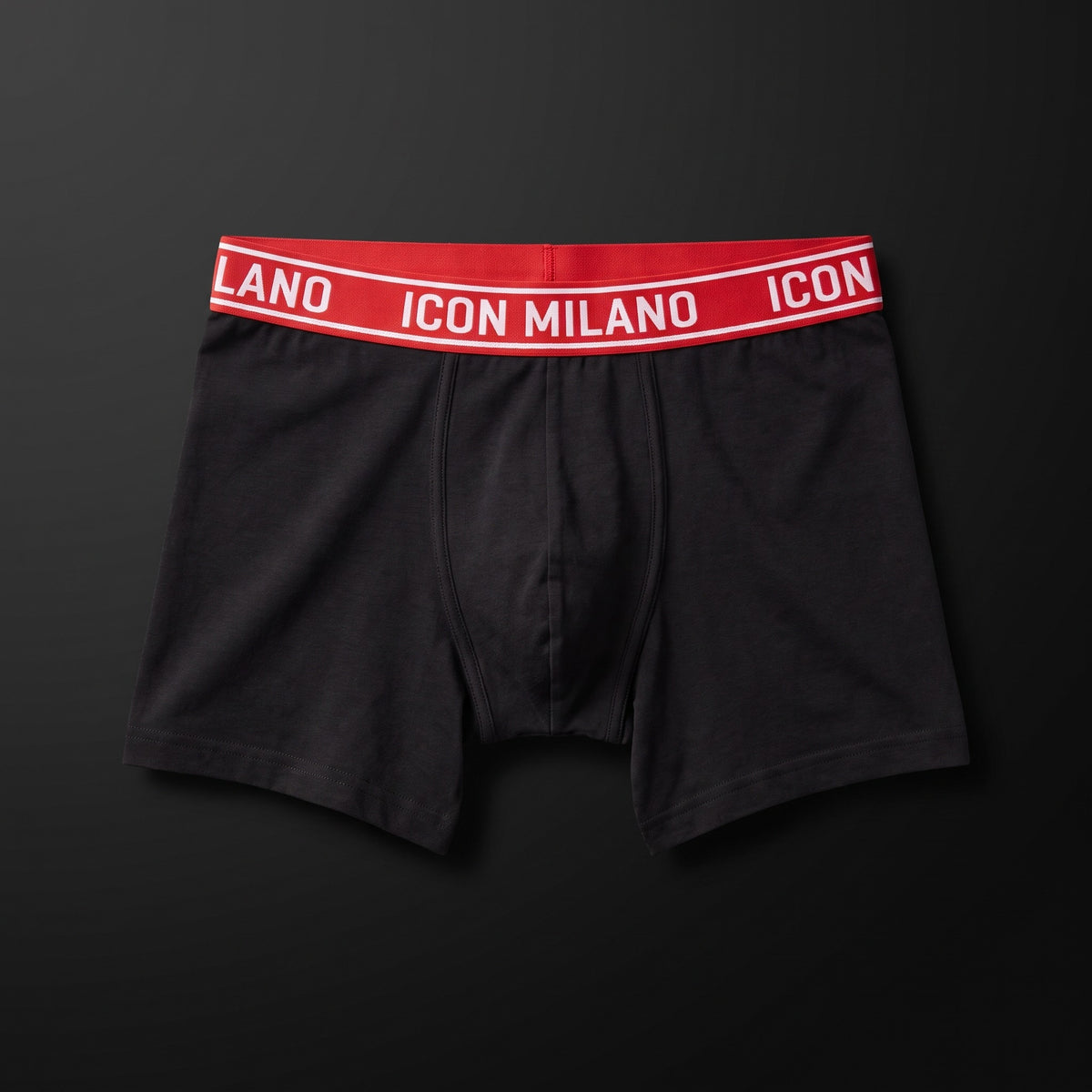 Icon Milano Boxershorts mit rotem Bund und weißer Schrift