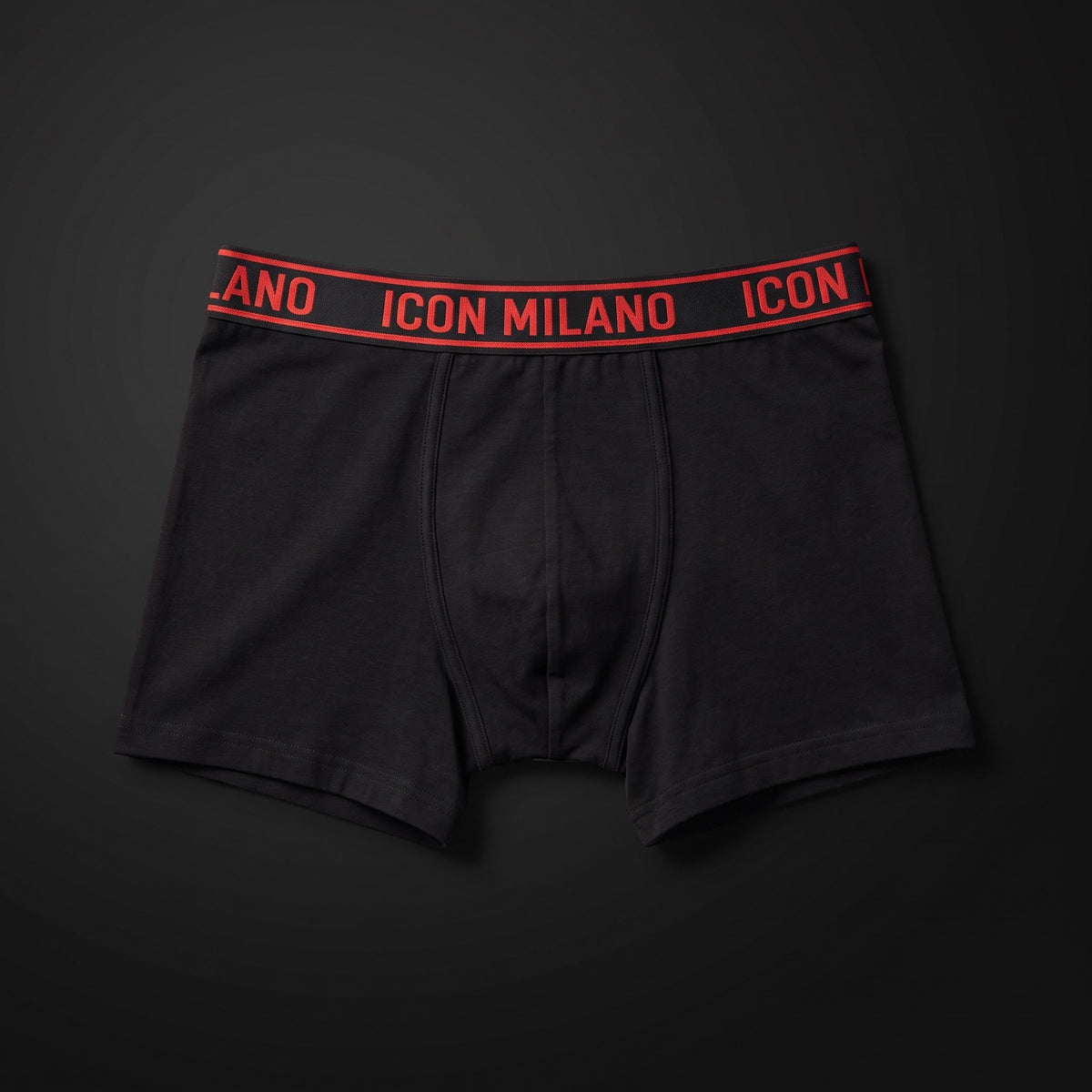 Icon Milano Boxershorts mit schwarzem Bund und roter Schrift