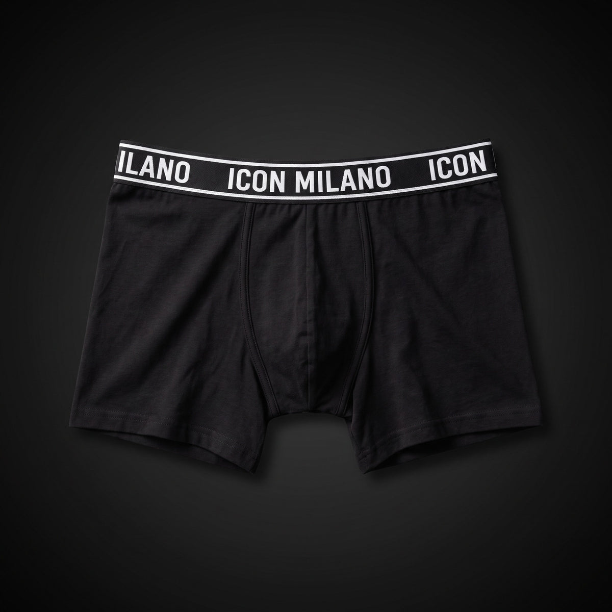 Icon Milano Boxershorts mit schwarzem Bund und weißer Schrift